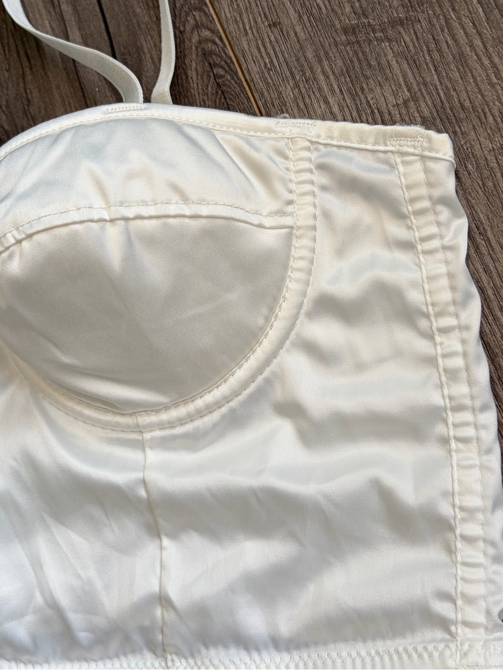 3/$30 White Satin bustier - Picture 2 of 5